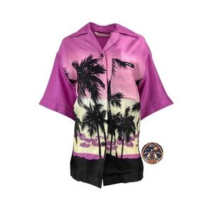 Palm Angels Sunset Print Bowling Shirt